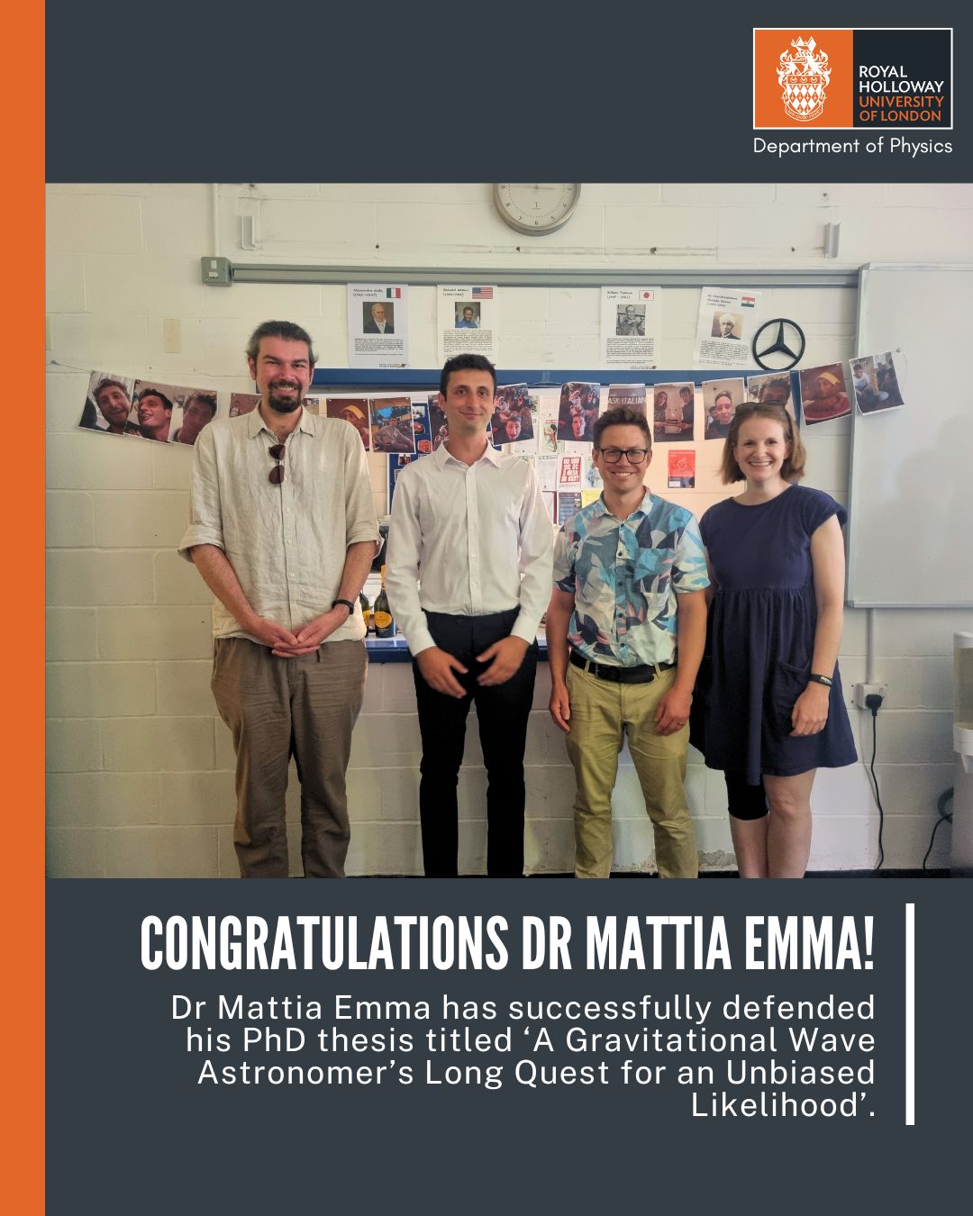 Mattia Emma celebrates his Viva defence